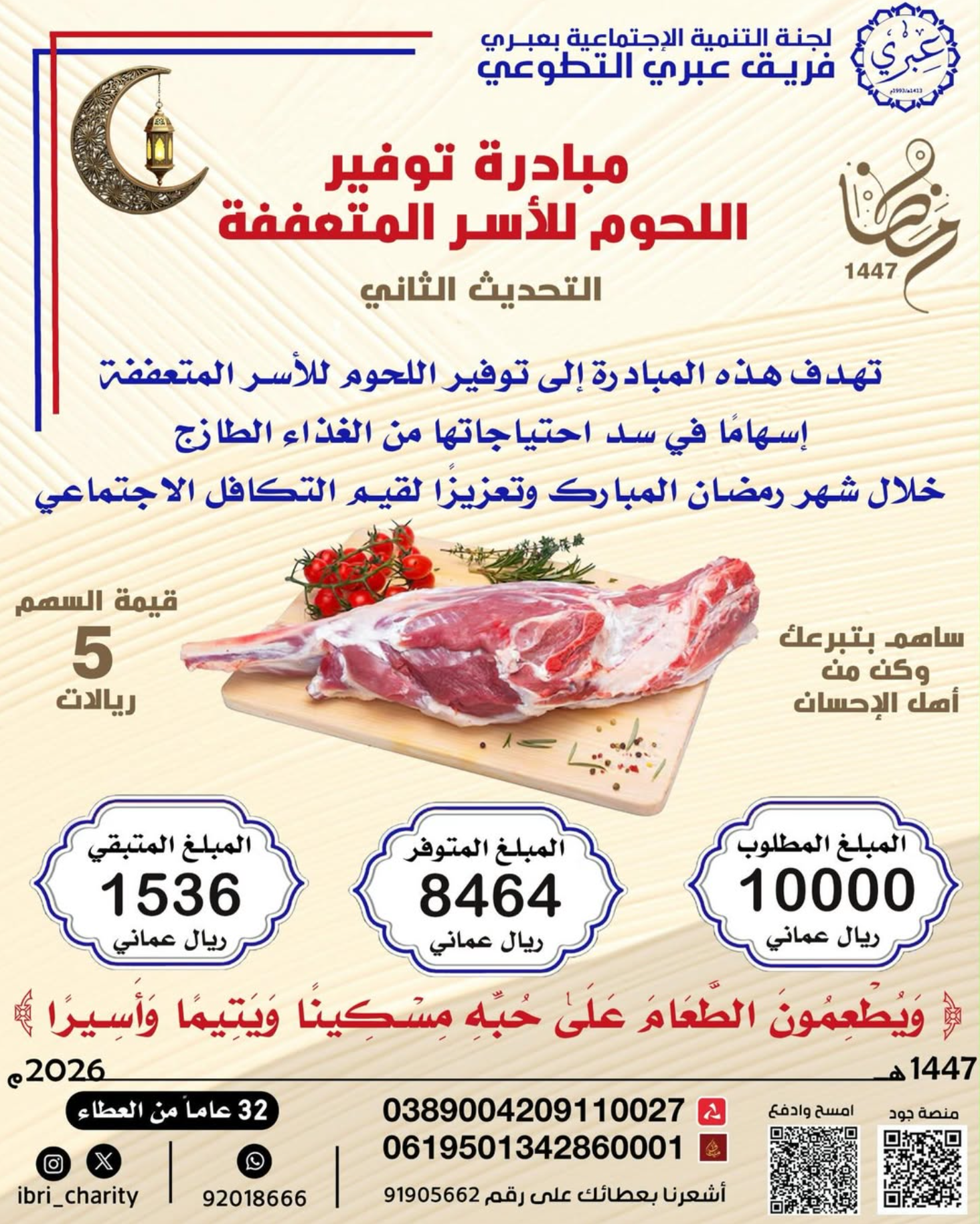 مبادرة توفير اللحوم للأسر المتعففة